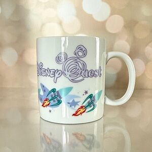 Disney Quest Mug with Purple and Blue Rocket Design